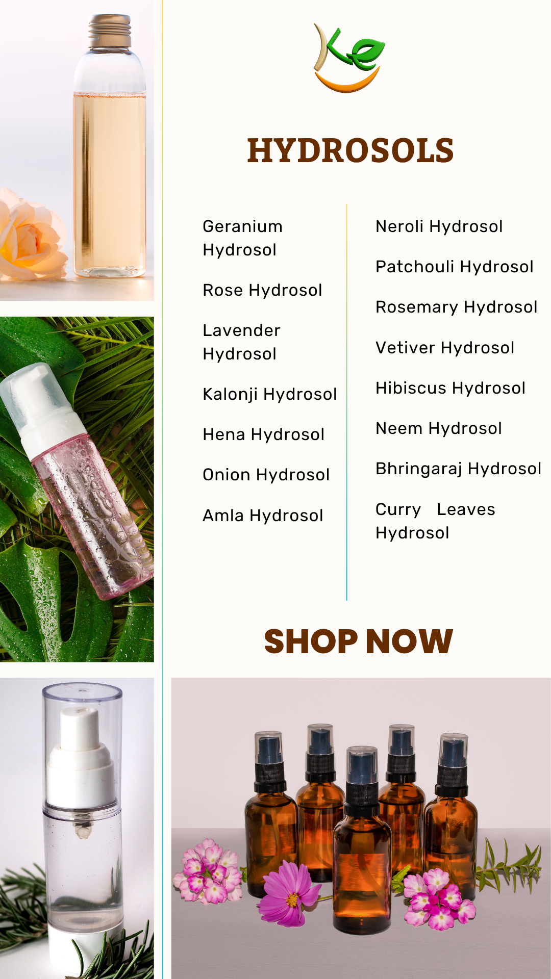 various hydrosols types