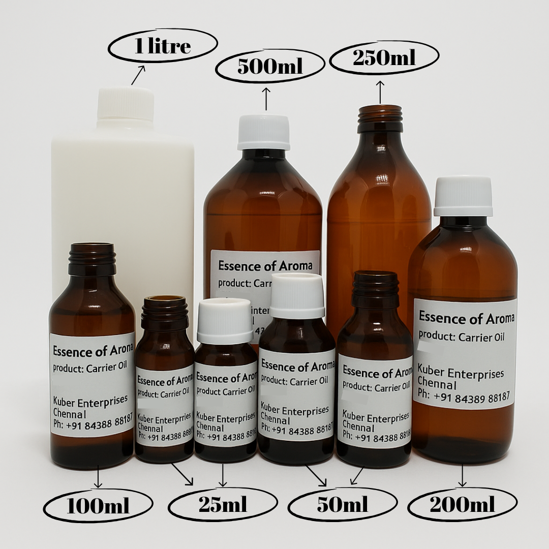 Kuber Enterprises oil bottles in various sizes