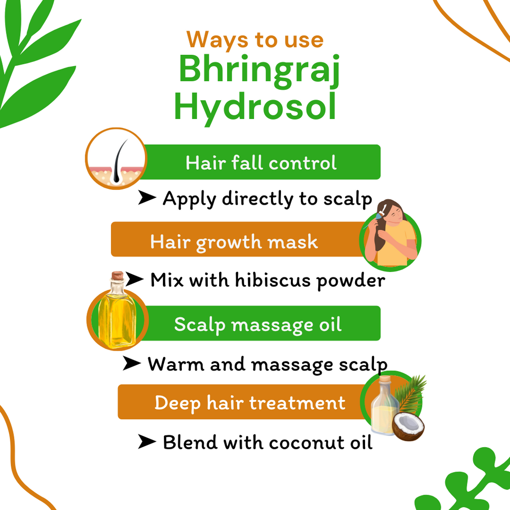 Instructions on using Bhringraj Hydrosol